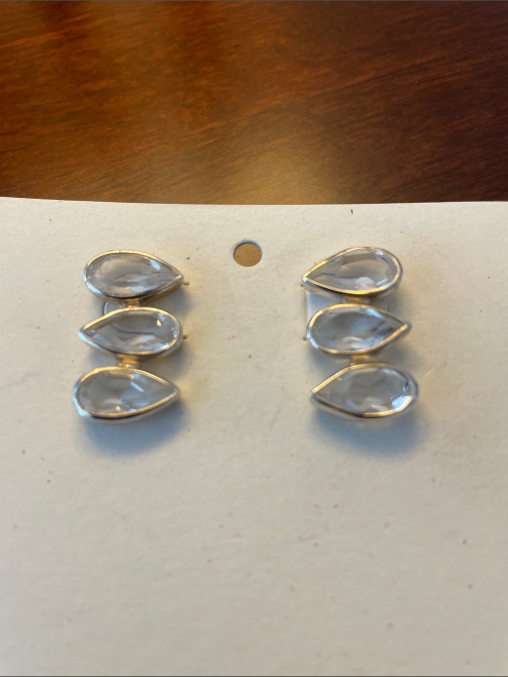 Teardrop Crystal Stud Earrings by Aureus + Argent
